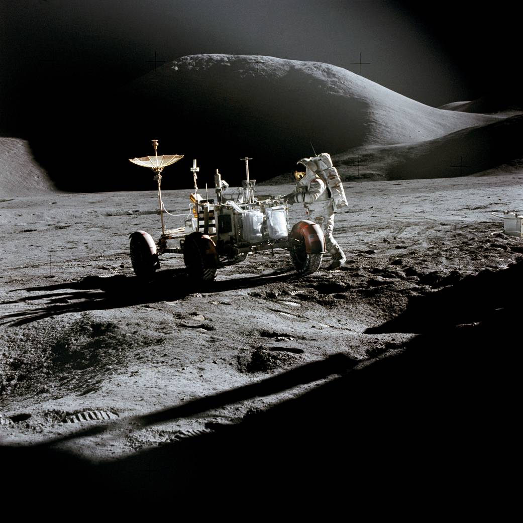 Apollo 15 Lunar Roving Vehicle auf der Mondoberfl&auml;che